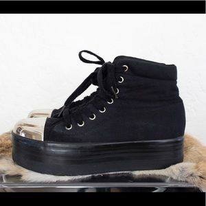 Jeffrey Campbell platform silver toe high tops